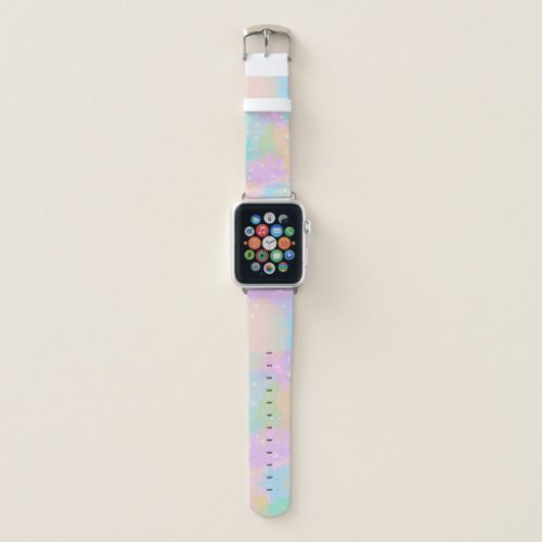 Elegant modern chick colorful pastel brushstrokes apple watch band