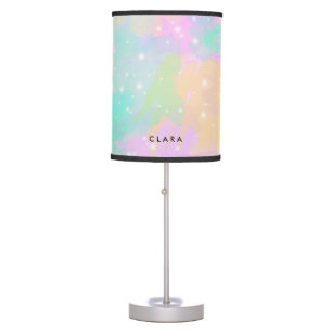 Elegant modern chick colorful pastel brushstrokes table lamp