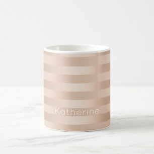 Elegant modern chick copper rose gold striped coffee mug