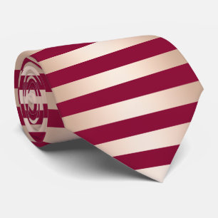 Elegant modern chick rose gold burgundy striped neck tie