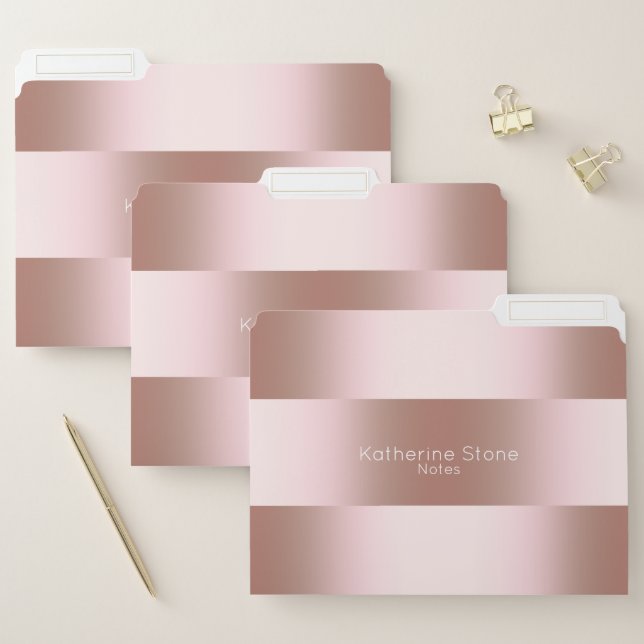 Elegant modern chick rose gold pattern file folder (Set)
