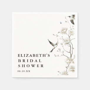 Elegant Modern Chinoiserie Floral Bridal Shower Napkins