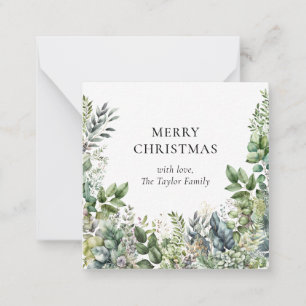 Elegant Modern Christmas Botanical Foliage Note Card