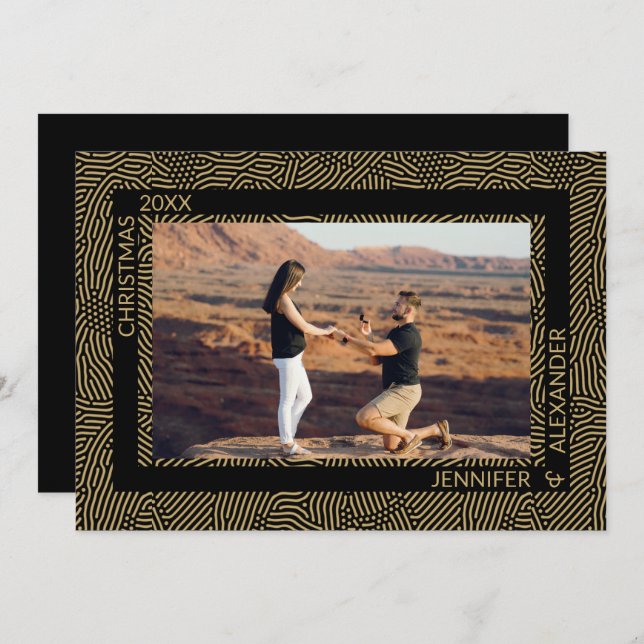 Elegant Modern Christmas Couples Photo Holiday Card (Front/Back)