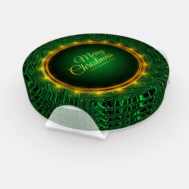 Elegant Modern Christmas Design Acrylic Coaster Set (Set)