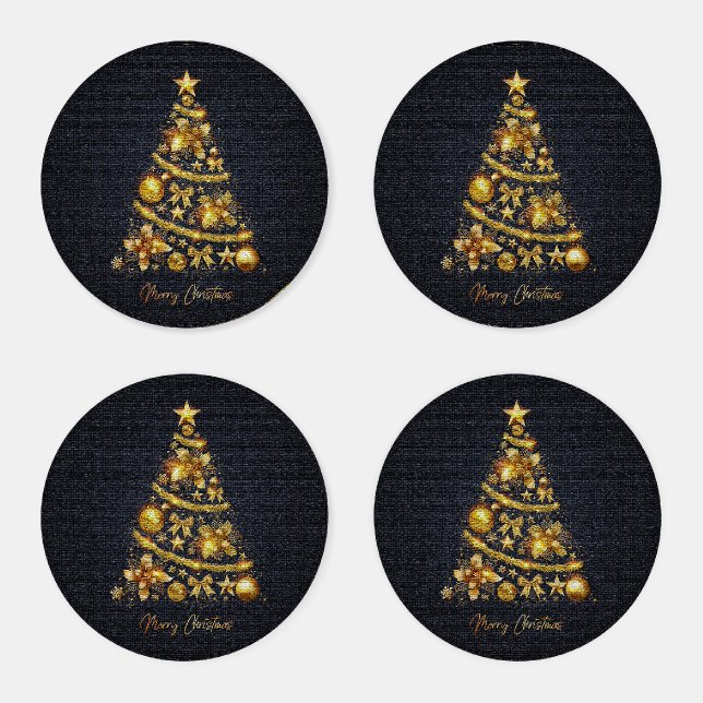 Elegant Modern Christmas Design Acrylic Coaster Set (Set)