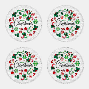 Elegant Modern Christmas Design Acrylic Coaster Set