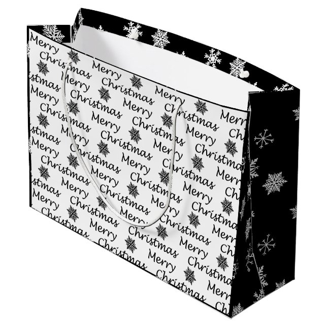 Elegant Modern Christmas Fa La La La  Large Gift Bag (Back Angled)