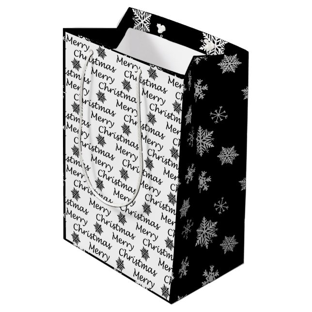 Elegant Modern Christmas Fa La La La Medium Gift Bag (Back Angled)