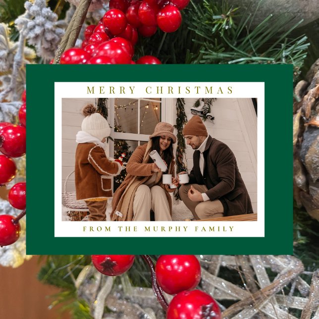 Elegant Modern Christmas Family 1 Photo  Holiday Card (Creator Uploaded)