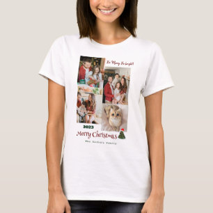 Elegant Modern Christmas Family Photo Collage T-Shirt