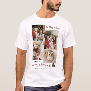 Elegant Modern Christmas Family Photo Collage T-Shirt