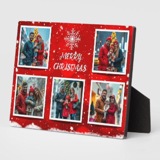 Elegant Modern Christmas Family Photo Design Plaque