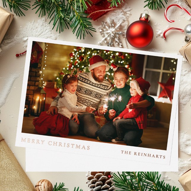 Elegant Modern Christmas Family Photo Foil Holiday Card (Elegant Modern Christmas Family Photo Foil Holiday Card)