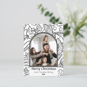  Elegant Modern Christmas holidays Script Photo  Holiday Postcard
