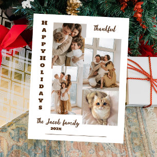  Elegant Modern Christmas holidays Script Photo   Holiday Postcard