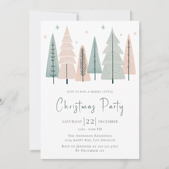 Elegant Modern Christmas Party Invitation          (Front)