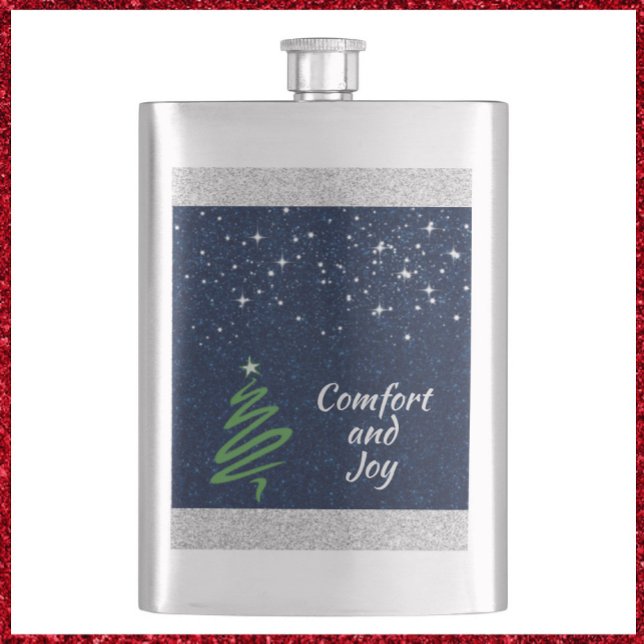 Elegant Modern Christmas Tree Glitter Flask (Creator Uploaded)