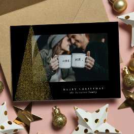 Elegant modern Christmas tree holiday photo card