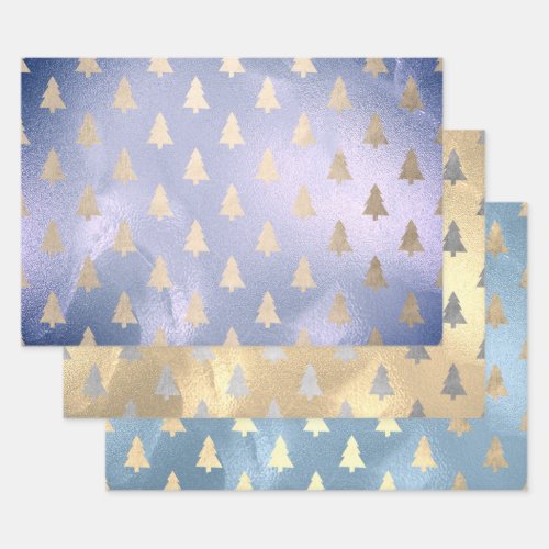 Elegant Modern Christmas Tree Patterns   Wrapping Paper Sheets