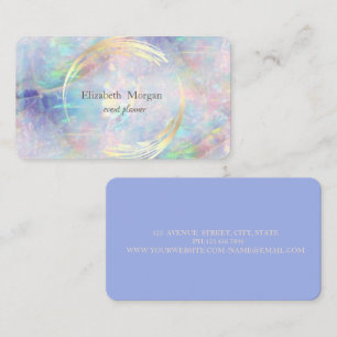 Elegant Modern Circle Violet,Gold, Opal Business Card