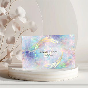 Elegant Modern  Circle Violet,Gold, Opal Business Card