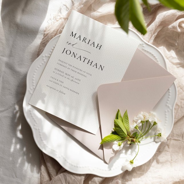 Elegant Modern Classic Minimalist Wedding Invitation (Creator Uploaded)