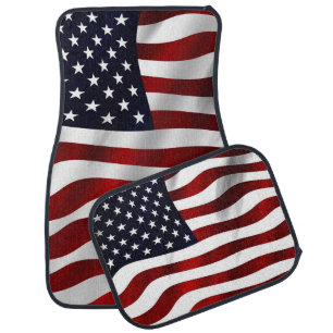 Elegant Modern Classic Patriotic US Flag Car Floor Mat