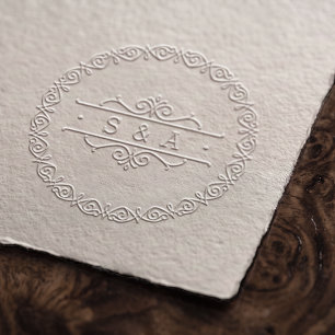 Elegant modern classic vintage monogram wedding embosser