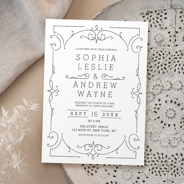 Elegant modern classic vintage wedding invitation (Elegant modern classic vintage wedding invitation)
