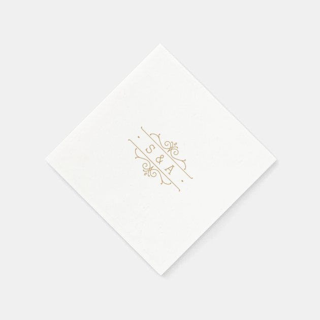 Elegant Modern Classic Vintage Wedding Monogram Napkin