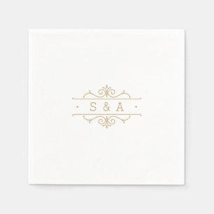 Elegant modern classic vintage wedding monogram napkins