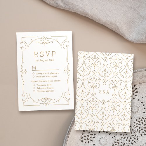 Elegant modern classic vintage wedding RSVP