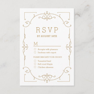 Elegant modern classic vintage wedding RSVP