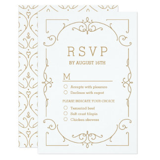 Elegant modern classic vintage wedding RSVP Card