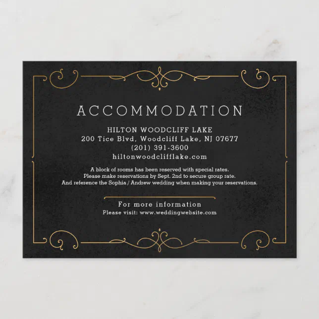 Elegant modern classic wedding enclosure card Zazzle