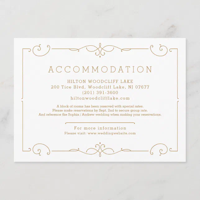 Elegant modern classic wedding enclosure card Zazzle