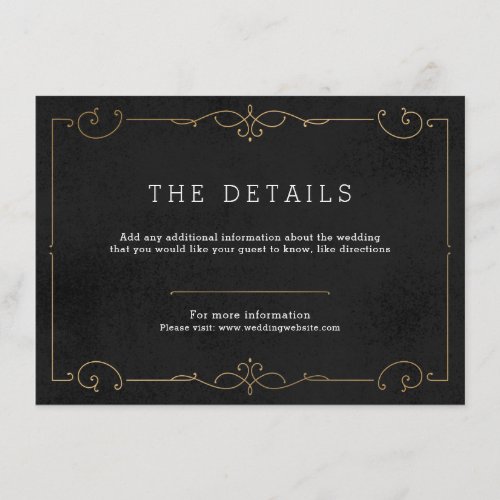 Elegant modern classic wedding detail card