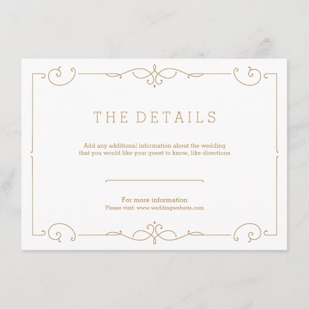 Elegant Modern Classic Wedding Detail Card