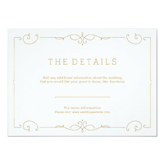 Elegant modern classic wedding detail card