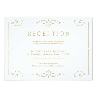 Elegant modern classic wedding reception card