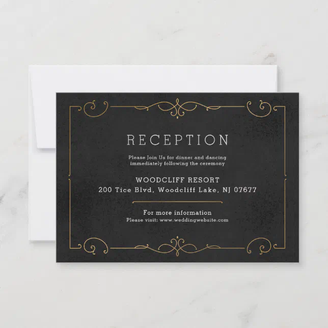 Elegant modern classic wedding reception card | Zazzle
