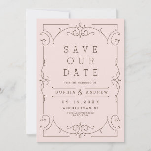 Elegant modern classic wedding save the date
