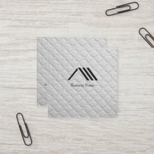 Elegant Modern Classy Logo Ivory White Square Business Card