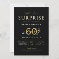 Elegant modern classy surprise 60th birthday invit