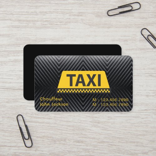 Elegant Modern Classy uber taxi black  Business Card