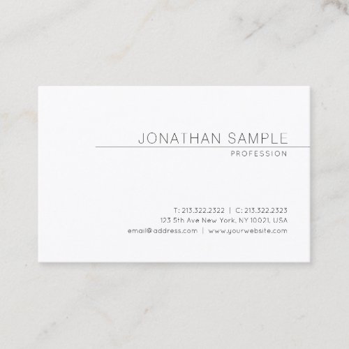 Elegant Modern Clean Design Trendy Plain Luxury Business Card