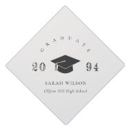 Elegant Modern Clean Minimal Simple Graduation Cap Topper