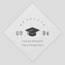 Elegant Modern Clean Minimal Simple Graduation Cap Topper