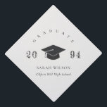 Elegant Modern Clean Minimal Simple Graduation Graduation Cap Topper<br><div class="desc">If you need any further customisation please feel free to message me on yellowfebstudio@gmail.com.</div>